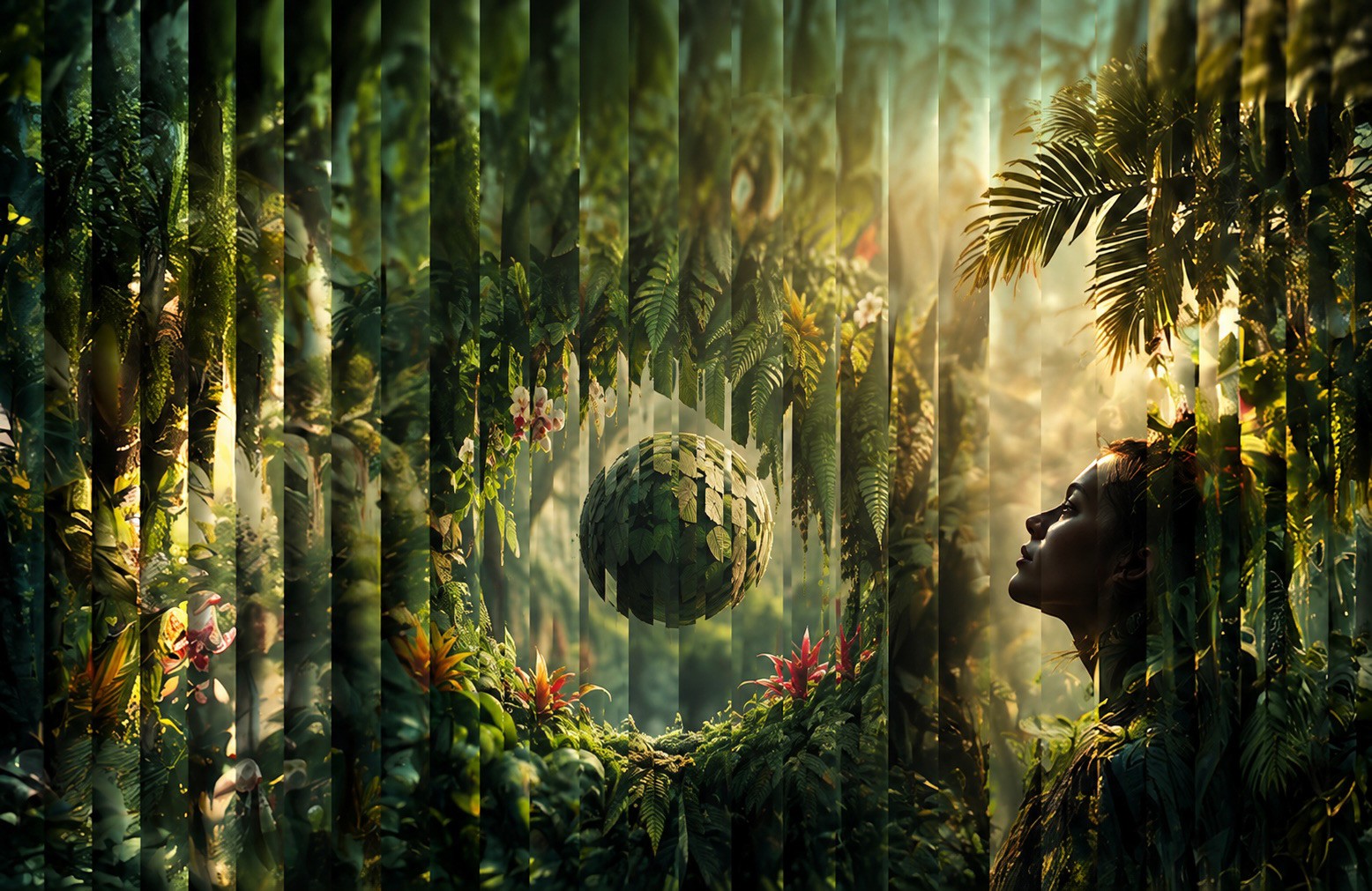 Selva de Tulum entre luces, con el efecto de persiana de Zamna